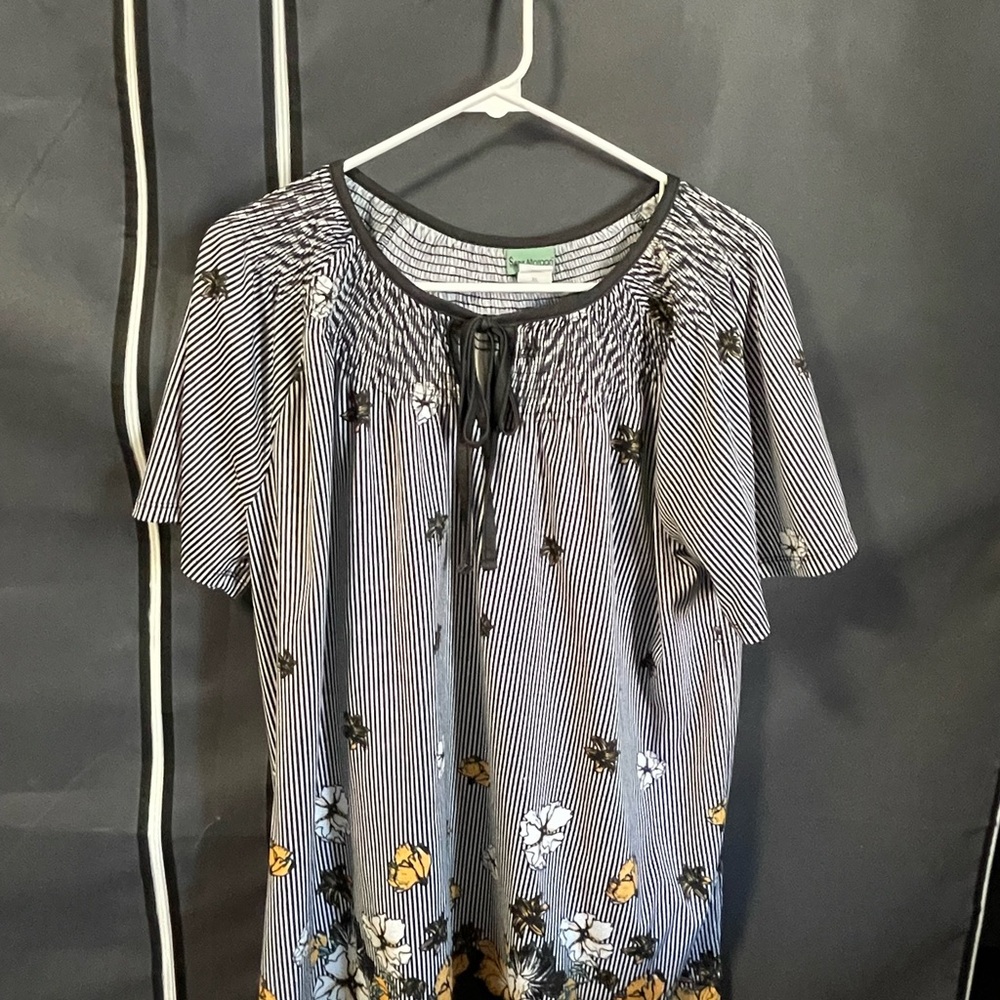 Floral Striped Women's Top
